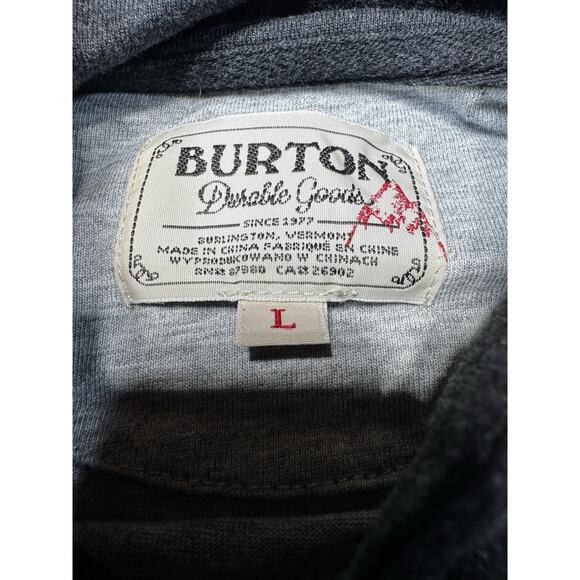 Burton Pullover Hoodie Gray Black Mountain Graphic Lightweight Sweatshirt SZ L - Picture 2 of 11